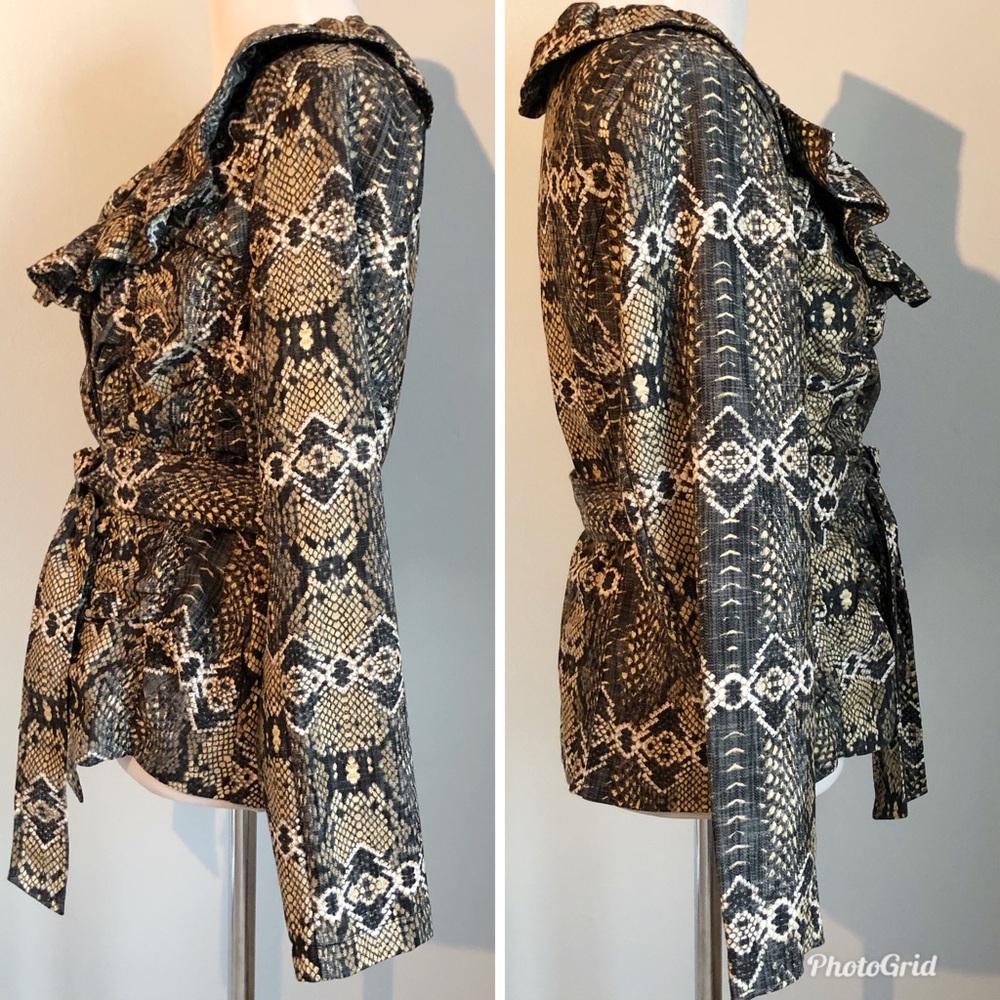 Bamboo Traders Reptile Python Snake Print Jacket, size Large - Picture 2 of 8